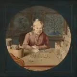 Bobbi Keller mit Bleisoldaten spielend by Hieronymus Hess, 1839, watercolor, sold Jun 2025