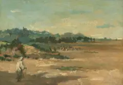 Marokkanische Landschaft by Frank Buchser, 1860, oil on paper, offered Jun 2025