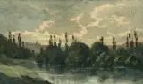 Aarelandschaft by Otto Frölicher, oil on canvas, offered Jun 2025