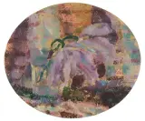 Orchideen by Augusto Giacometti, 1918, oil on board, sold Jun 2025