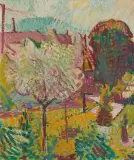 Bauerngarten by Cuno Amiet, oil on board, sold Jun 2025