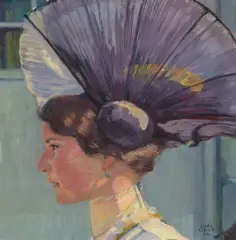 Appenzeller Trachtenfrau im Profil by Carl August Liner, 1918, oil on canvas, sold Jun 2025