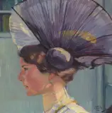 Appenzeller Trachtenfrau im Profil by Carl August Liner, 1918, oil on canvas, sold Jun 2025