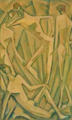Kubistische Figuren by Fred Stauffer, 1921, oil, sold Jun 2025