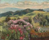 Blumengarten in Hirzel by Reinhold Kündig, oil on canvas, offered Jun 2025