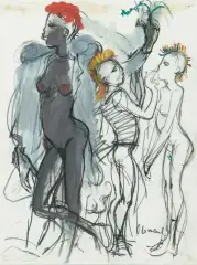 Punks by Mario Comensoli, mixed media, offered Jun 2025