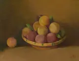 Stillleben mit Mirabellen by Gérard de Palézieux, oil on canvas, sold Jun 2025