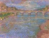 Brücke bei Taggia by Constantin Polastri, oil on canvas, sold Jun 2025