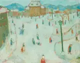 Winter in Bergamo by Constantin Polastri, 1957, oil on canvas, sold Jun 2025