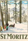 St. Moritz by Emil Cardinaux, 1917, color lithograph, sold Jun 2025