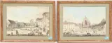 Gegenstücke: Ansicht des Barfüsserplatzes gegen Süden/Barfüsserplatz by Maximilian Neustück, 1820, watercolor, sold Jun 2025