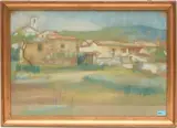 Dorfansicht by Pietro Chiesa, pastel, offered Jun 2025