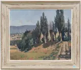 Route Cartigny - La Plaine by Adolphe de Siebenthal, 1945, oil on canvas, offered Jun 2025