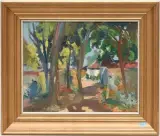 Dorfstrasse im Sommer by Werner Hartmann, oil on board, offered Jun 2025