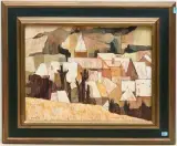Toits enneigés by Charles Monnier, 1972, oil on canvas, offered Jun 2025