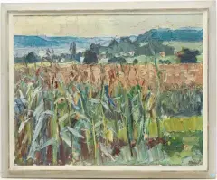 Maisfeld by Adolf Weber, 1969, oil on canvas, sold Jun 2025