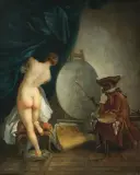 Le singe peintre by Frankreich, 18.Jh., oil on canvas, offered Mar 2025