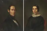 Gegenstücke: Selbstbildnis/Bildnis eines Herrn by Clara Wilhelmine Oenicke, 1851, oil on canvas, offered Mar 2025