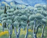 Olivenhain, Landschaft aus dem Süden by Paul Kleinschmidt, 1946, oil on canvas, offered Mar 2025