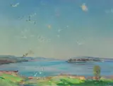 Blick auf die Insel Ufenau by Ivan Myasoedov, oil, sold Mar 2025
