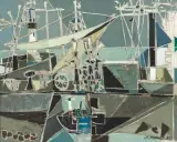 Hafenszene by Claude Venard, 1955, oil on canvas, sold Mar 2025