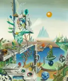 Surrealistische Landschaft by Georges Spiro, 1973, oil on canvas, sold Mar 2025