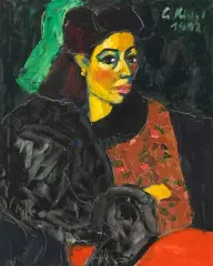Portrait von Sonja by Gernot Kissel, 1992, oil on canvas, sold Mar 2025