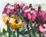 Blumenstillleben by Klaus Fußmann, 1995, watercolor, sold Mar 2025