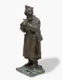 Flötenspieler by Ernesto Bazzaro, bronze, sold Mar 2025