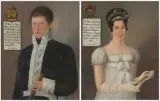 Gegenstücke: Portrait von Don Francisco de Paula Mora y Chirino / Portrait von Doña María del Carmen Guitiérrez de los Ríos y Fernández Zapata by Juan de Hermida, 1818, oil on canvas, offered Mar 2025