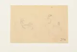 Lot von 3 Skizzen: Zwei Bäume / Enten / Arbeitende Frauen by Jean-François Millet, pencil, sold Mar 2025