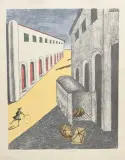Lo sgombero by Giorgio de Chirico, 1970, color lithograph, sold Mar 2025