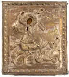 Russisch, um 1800 by Hl. Georg mit Oklad, tempera, sold Mar 2025