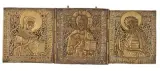 Russisch, um 1800 by Metall-Triptychon "Deesis", bronze, sold Mar 2025