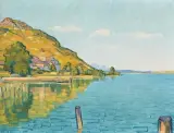 Der Bielersee bei Twann by Ernst Geiger, 1910, oil on canvas, offered Mar 2025