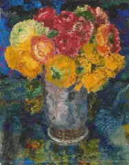 Blumen by Augusto Giacometti, oil on canvas, sold Mar 2025