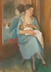 Stillende Mutter by Pietro Chiesa, 1920, pastel, sold Mar 2025