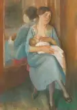 Stillende Mutter by Pietro Chiesa, 1920, pastel, sold Mar 2025