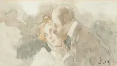 Der Kuss by Luigi Rossi, watercolor, sold Mar 2025