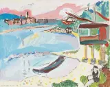 Rheinlandschaft by Max Sulzbachner, 1929, gouache, sold Mar 2025