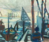 Venedig, Unterengstringen by Max Gubler, 1949, oil on canvas, sold Mar 2025
