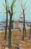 Vorfrühling in Paris by Rudolf Zender, 1957, oil on canvas, sold Mar 2025