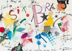 Chère Sigrid by Jean Tinguely, 1982, pen and ink, sold Mar 2025
