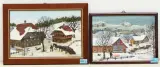 Lot von 2: Winterlandschaft im Bernbiet/Winterlandschaft im Appenzell by Helen Güdel, oil on board, sold Mar 2025