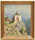 Bergkapelle bei Zermatt by Albert Gos, oil on canvas, sold Mar 2025