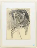 Portrait Maria by Max Gubler, charcoal, sold Mar 2025
