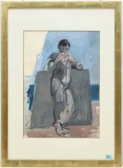 Stehender by Max Gubler, gouache, sold Mar 2025