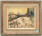 Zürcher Landschaft im Winter by Reinhold Kündig, oil on canvas, offered Mar 2025
