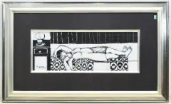 Schlafendes Mädchen by Rudolf Mirer, 2003, mixed media, sold Mar 2025