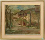 Tessiner Bauerndorf by Bruno Nizzola, oil on board, sold Mar 2025